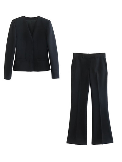 Kumsvag 2022 őszi női karcsú nadrágkosztüm 2 részes szett Alkalmi Solid blézerek Kabátok és nadrágok Női Elegáns OL Öltöny Ruházat