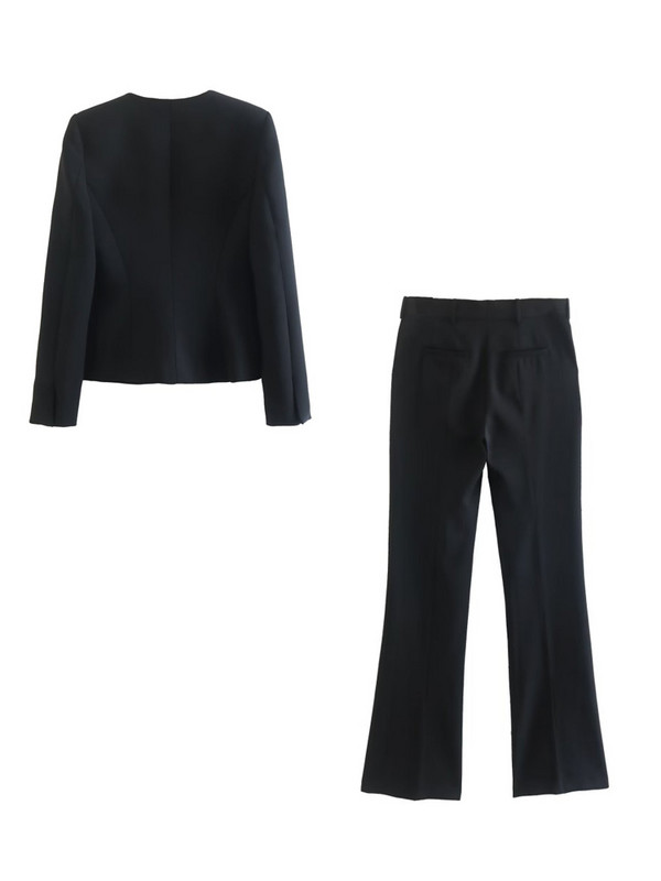 Kumsvag 2022 őszi női karcsú nadrágkosztüm 2 részes szett Alkalmi Solid blézerek Kabátok és nadrágok Női Elegáns OL Öltöny Ruházat