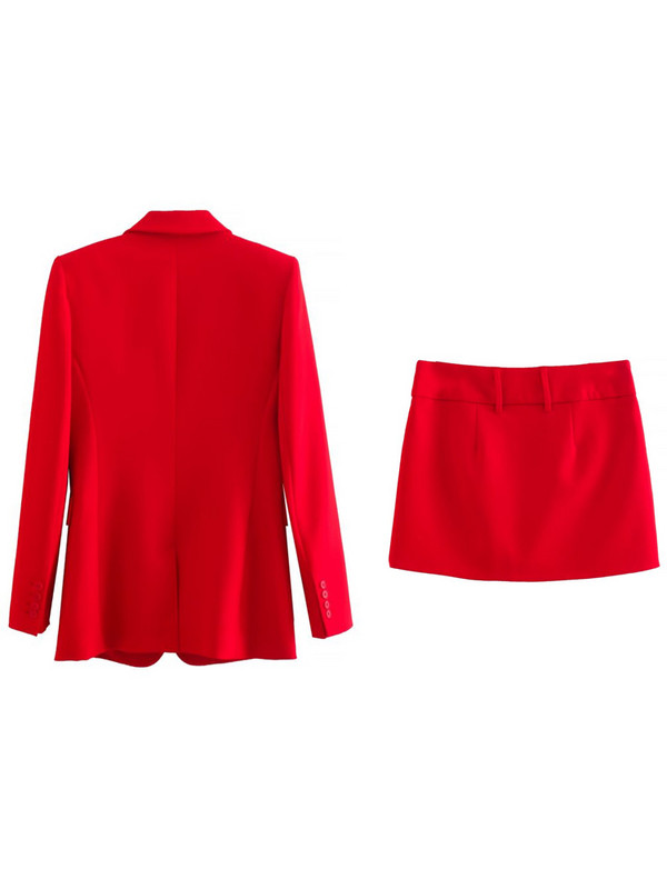 Kumsvag 2022 őszi női szoknya öltönyök 2 részes készletek Alkalmi Solid Slim blézerek Kabátok és szoknyák Női Elegáns OL Öltöny Ruházat