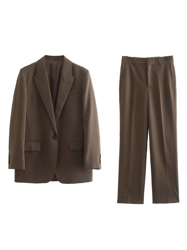 Kumsvag 2022 őszi női alkalmi nadrágkosztümök 2 részes készlet tömör bő blézerek kabátok és nadrágok női elegáns OL öltöny ruházat