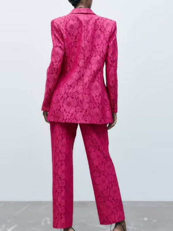 Kumsvag 2022 őszi női csipke nadrág öltönyök 2 részes készletek Alkalmi Solid Slim blézerek Kabátok és nadrágok Női Elegáns Utcai Ruházat
