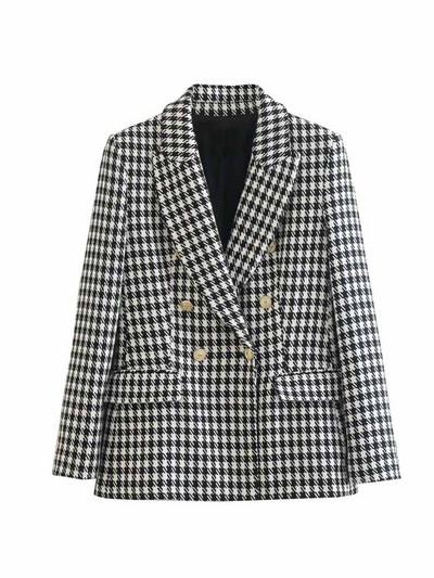 Kumsvag 2022 őszi női rövidnadrág öltöny 2 részes készlet Alkalmi kockás blézerek Kabátok és rövidnadrágok Női Elegáns OL Öltöny Ruházat