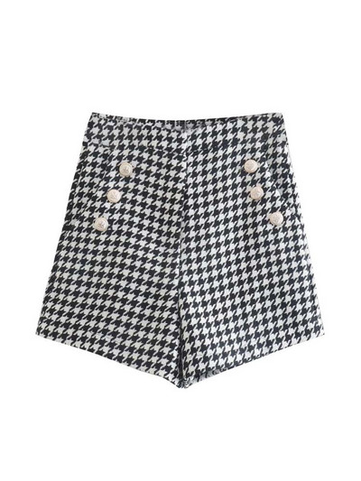 Kumsvag 2022 őszi női rövidnadrág öltöny 2 részes készlet Alkalmi kockás blézerek Kabátok és rövidnadrágok Női Elegáns OL Öltöny Ruházat