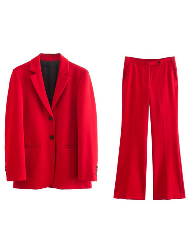 Kumsvag 2022 őszi női alkalmi nadrágkosztümök 2 részes készlet Solid Slim blézerek Kabátok és nadrágok Női Elegáns OL Öltöny Ruházat