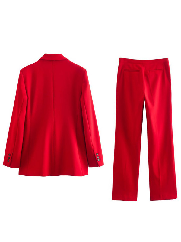 Kumsvag 2022 őszi női alkalmi nadrágkosztümök 2 részes készlet Solid Slim blézerek Kabátok és nadrágok Női Elegáns OL Öltöny Ruházat