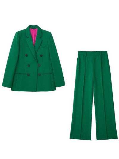 Kumsvag 2022 őszi női alkalmi nadrágkosztüm 2 részes szett Solid blézerek Kabátok és nadrágok Női Elegáns OL öltönyök Ruházat