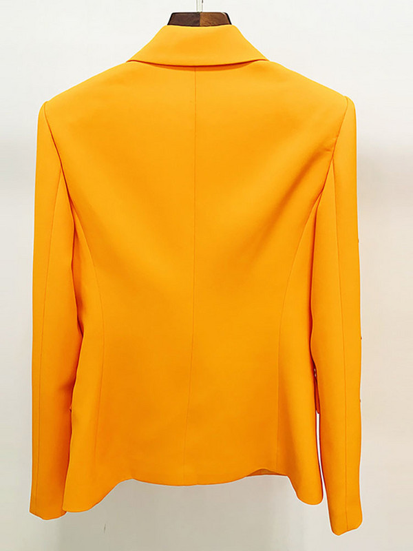 DEAT Fashion női 2 db-os szett egygombos fémgyűrűs dekorblézer magas derekú, egyenes nadrágkosztüm 2023. ősz Új 17A4463