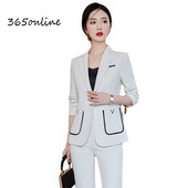 Formális OL Stílusok Női üzleti öltönyök nadrággal és kabáttal Kabát Őszi Téli Karrierinterjú Női Professzionális nadrágkosztümök