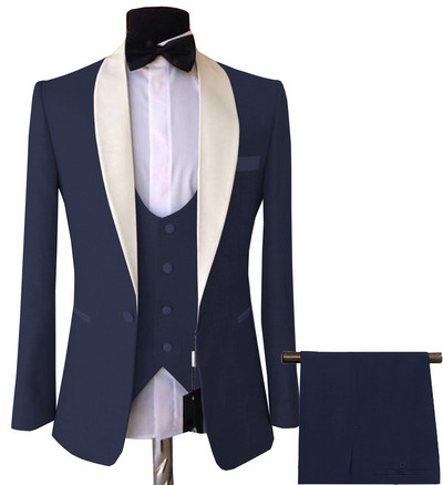 Férfi 3 részes öltönyök, karcsú, üzleti vőlegény, rózsaszín, lila kabát, szmoking, fehér blézer esküvői bál estére (blézer+mellény+nadrág)