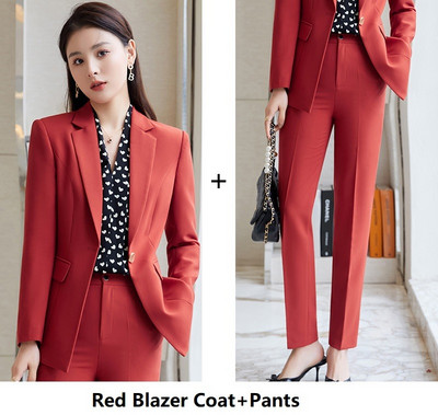 Elegáns lila női professzionális üzleti öltönyök nadrággal és kabáttal Kabát Karrier Interjú Nadrágruhák Blézerek Nadrágkészlet