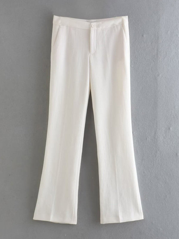 Kumsvag 2022 nyári női nadrág öltönyök 2 részes készletek Alkalmi vászon fehér blézerek kabátok és nadrágok Női elegáns OL öltönyök ruházat