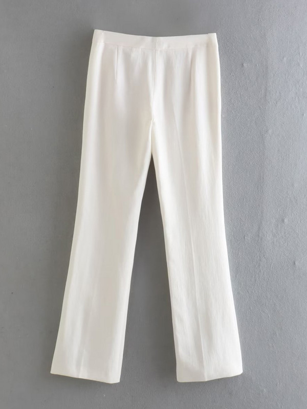 Kumsvag 2022 nyári női nadrág öltönyök 2 részes készletek Alkalmi vászon fehér blézerek kabátok és nadrágok Női elegáns OL öltönyök ruházat