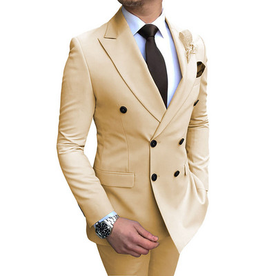 Férfi öltönyök Army Green Formális üzleti esküvői öltönyök férfiaknak Legjobb férfi blézer vőlegény szmoking Slim Fit Costume Homme Mariage