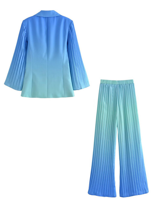 Kumsvag 2022 nyári női rakott nadrág öltönyök 2 részes készletek Divat Bő blézerek Kabátok és nadrágok Női Elegáns öltöny Ruházat