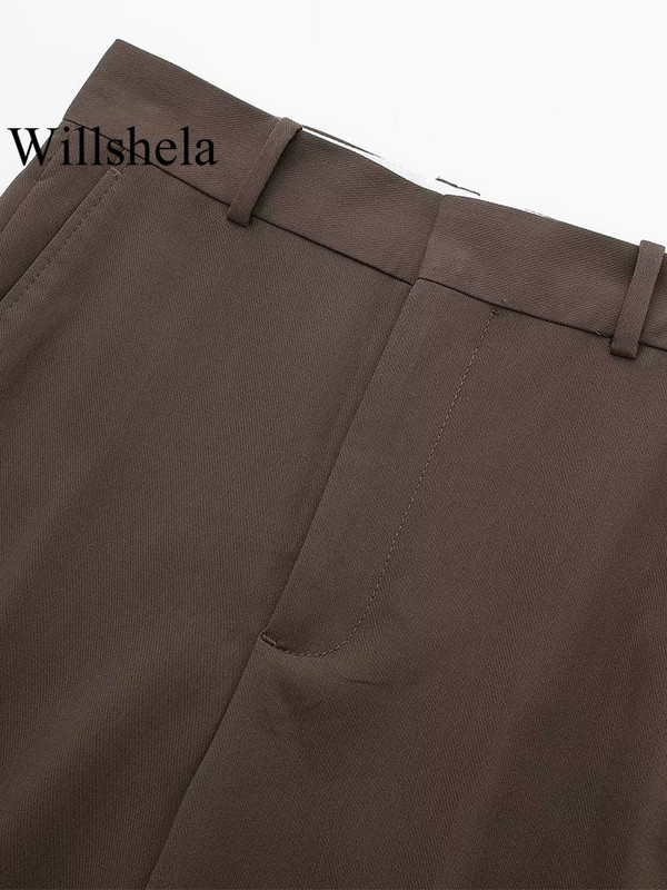 Willshela női divatos, 2 részes öltöny, egygombos blézer és vintage elülső cipzáras nadrág női irodai női blézer nadrág szett