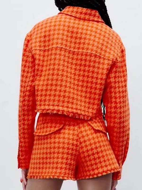 Kumsvag 2022 nyári női alkalmi rövidnadrágok öltönyök 2 részes készletek Veins Plaid Rövid dzsekik és rövidnadrágok Női édes öltöny ruházat