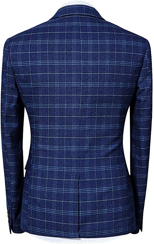 Férfi Vintage 3 részes férfi öltönyök, kockás, egysoros, vékony szabású szmokingok esküvői vőlegényeknek (kabát+mellény+nadrág)