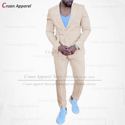 20 színű divatos égkék férfi öltöny szett karcsú, esküvői vőlegény vőlegény szmoking testre szabott énekesparti arany kabát nadrág 2db