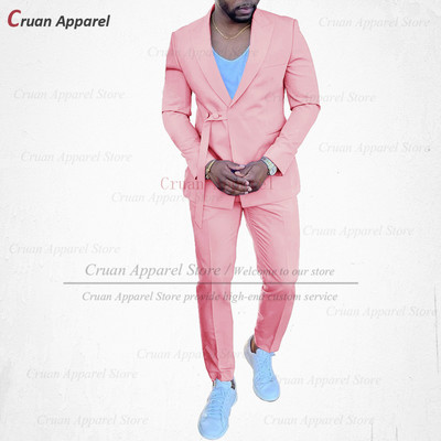 20 színű divatos égkék férfi öltöny szett karcsú, esküvői vőlegény vőlegény szmoking testre szabott énekesparti arany kabát nadrág 2db