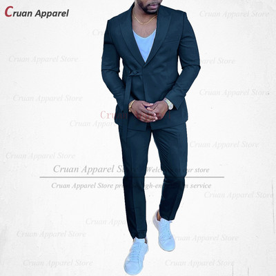 20 színű divatos égkék férfi öltöny szett karcsú, esküvői vőlegény vőlegény szmoking testre szabott énekesparti arany kabát nadrág 2db