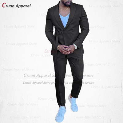 20 színű divatos égkék férfi öltöny szett karcsú, esküvői vőlegény vőlegény szmoking testre szabott énekesparti arany kabát nadrág 2db