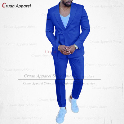 20 színű divatos égkék férfi öltöny szett karcsú, esküvői vőlegény vőlegény szmoking testre szabott énekesparti arany kabát nadrág 2db