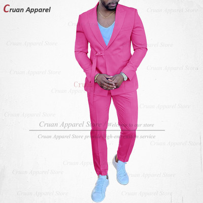 20 színű divatos égkék férfi öltöny szett karcsú, esküvői vőlegény vőlegény szmoking testre szabott énekesparti arany kabát nadrág 2db