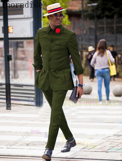 Thorndike új szolid esküvői öltönyök férfiaknak gombos vőlegény Férfi üzleti alkalmi öltöny 2 részes férfi ruha öltöny Gentleman Party Tuxed