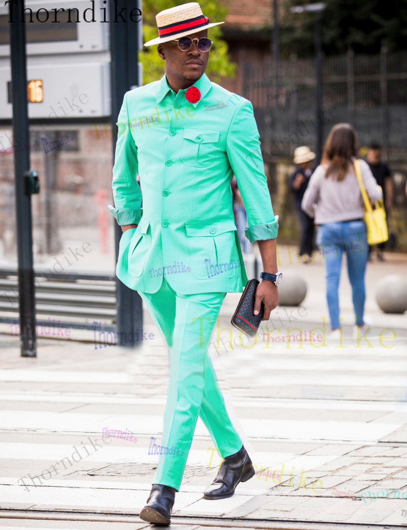 Thorndike új szolid esküvői öltönyök férfiaknak gombos vőlegény Férfi üzleti alkalmi öltöny 2 részes férfi ruha öltöny Gentleman Party Tuxed