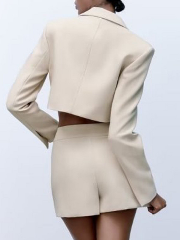 Kumsvag 2022 Summer Női 2 részes készletek Öltönyök Alkalmi Solid Rövid Blézerek Kabátok és Rövidnadrágok Szoknyák Női Elegáns OL Öltöny Ruházat