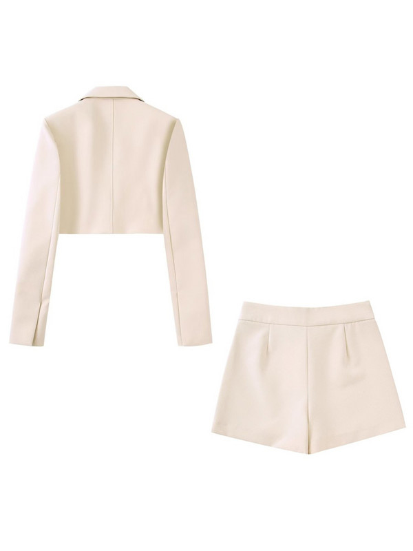 Kumsvag 2022 Summer Női 2 részes készletek Öltönyök Alkalmi Solid Rövid Blézerek Kabátok és Rövidnadrágok Szoknyák Női Elegáns OL Öltöny Ruházat