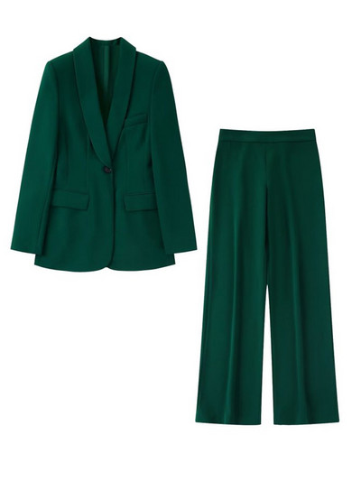 Kumsvag 2022 őszi női nadrágkosztümök 2 részes készletek Alkalmi Solid Slim blézerek Kabátok és nadrágok Női Elegáns OL Öltöny Ruházat