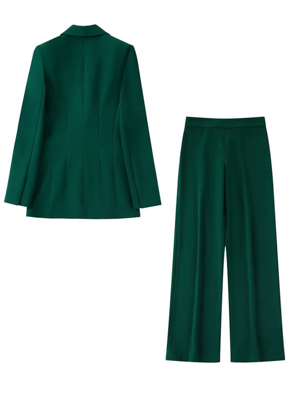 Kumsvag 2022 őszi női nadrágkosztümök 2 részes készletek Alkalmi Solid Slim blézerek Kabátok és nadrágok Női Elegáns OL Öltöny Ruházat