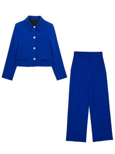 Kumsvag 2022 őszi női nadrágkosztümök 2 részes öltönyök alkalmi tömör rövid blézerek kabátok és nadrágok női utcai öltönyök ruházat