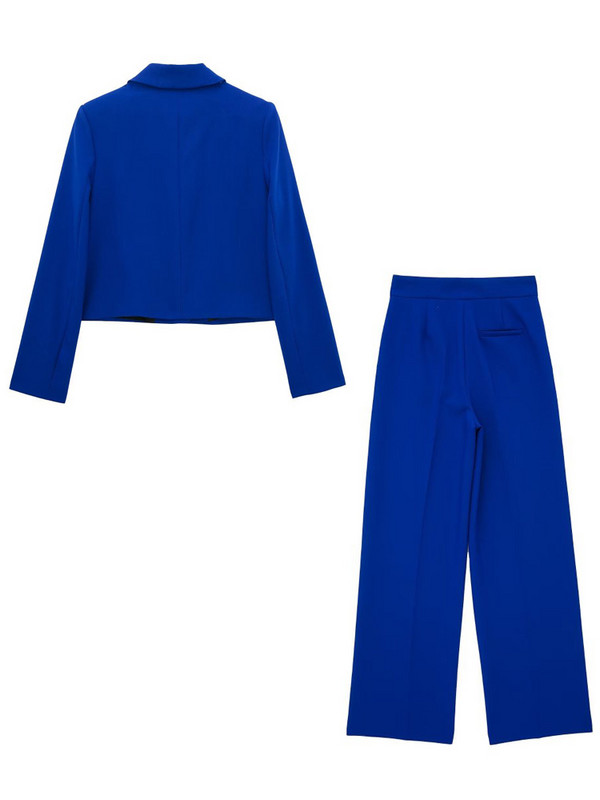 Kumsvag 2022 őszi női nadrágkosztümök 2 részes öltönyök alkalmi tömör rövid blézerek kabátok és nadrágok női utcai öltönyök ruházat