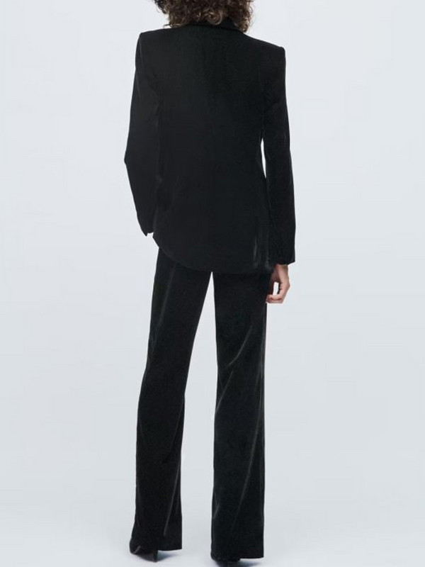 Kumsvag 2022 őszi női bársonyos nadrág öltönyök 2 részes készletek alkalmi tömör blézerek kabátok és nadrágok női elegáns öltöny ruhák