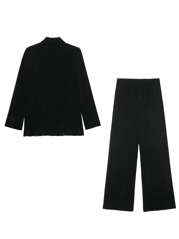 Kumsvag 2022 őszi női bársonyos nadrág öltönyök 2 részes készletek alkalmi tömör blézerek kabátok és nadrágok női elegáns öltöny ruhák