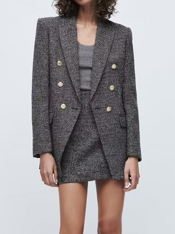 Kumsvag női őszi szoknyák öltönyök 2 darabos szettek 2022 alkalmi vénák kockás blézerek kabátok és szoknyák Női elegáns OL öltöny ruházat