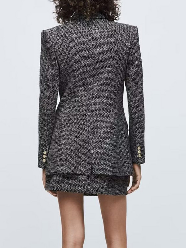 Kumsvag női őszi szoknyák öltönyök 2 darabos szettek 2022 alkalmi vénák kockás blézerek kabátok és szoknyák Női elegáns OL öltöny ruházat