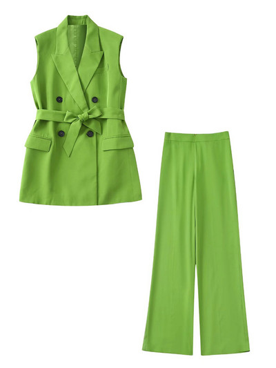 Kumsvag 2022 nyári női 2 részes szett Öltönyök Alkalmi tömör mellények Kabátok és nadrágok Női Elegáns OL Utcai öltöny Ruházat