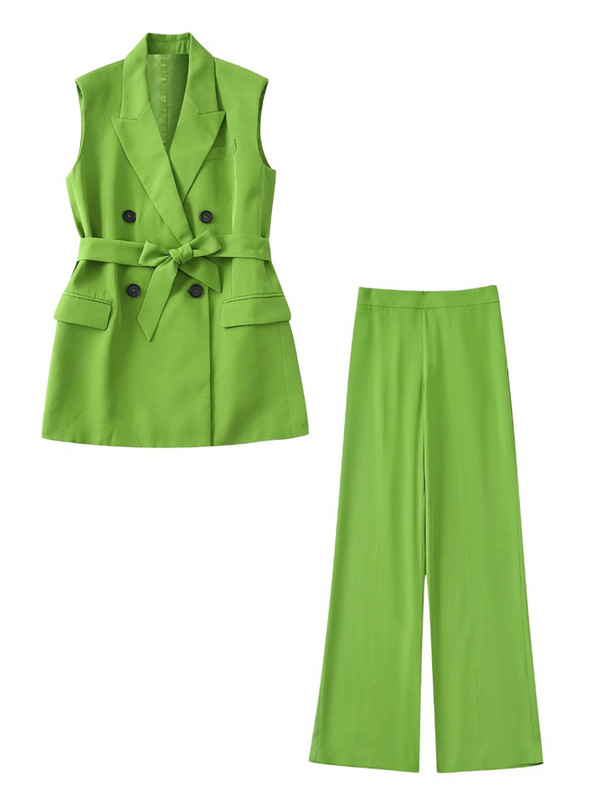Kumsvag 2022 nyári női 2 részes szett Öltönyök Alkalmi tömör mellények Kabátok és nadrágok Női Elegáns OL Utcai öltöny Ruházat