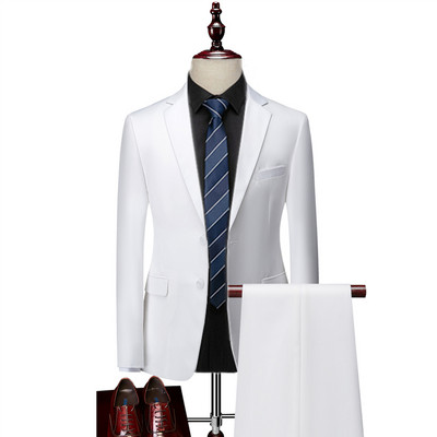 Férfi üzleti 3 részes öltönykészletek / Férfi vőlegény esküvői bankett egyszínű csúcsminőségű, egyedi nagy méretű márkájú blézerek kabát