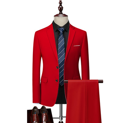 Férfi üzleti 3 részes öltönykészletek / Férfi vőlegény esküvői bankett egyszínű csúcsminőségű, egyedi nagy méretű márkájú blézerek kabát