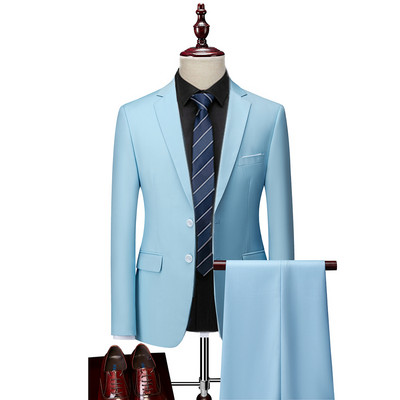 Férfi üzleti 3 részes öltönykészletek / Férfi vőlegény esküvői bankett egyszínű csúcsminőségű, egyedi nagy méretű márkájú blézerek kabát