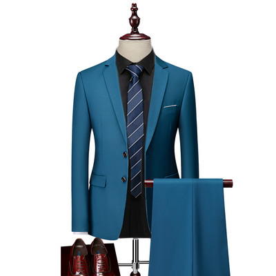 Férfi üzleti 3 részes öltönykészletek / Férfi vőlegény esküvői bankett egyszínű csúcsminőségű, egyedi nagy méretű márkájú blézerek kabát