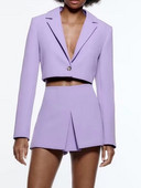 Kumsvag 2022 nyári női rövidnadrág öltöny 2 részes készlet Alkalmi tömör blézer Kabátok és rövidnadrágok Női Elegáns Utcai öltöny Ruházat