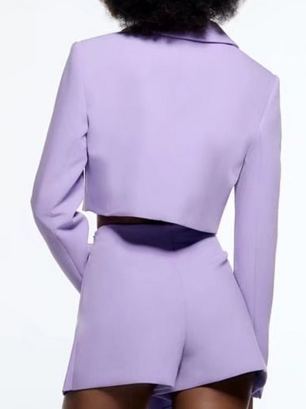 Kumsvag 2022 nyári női rövidnadrág öltöny 2 részes készlet Alkalmi tömör blézer Kabátok és rövidnadrágok Női Elegáns Utcai öltöny Ruházat