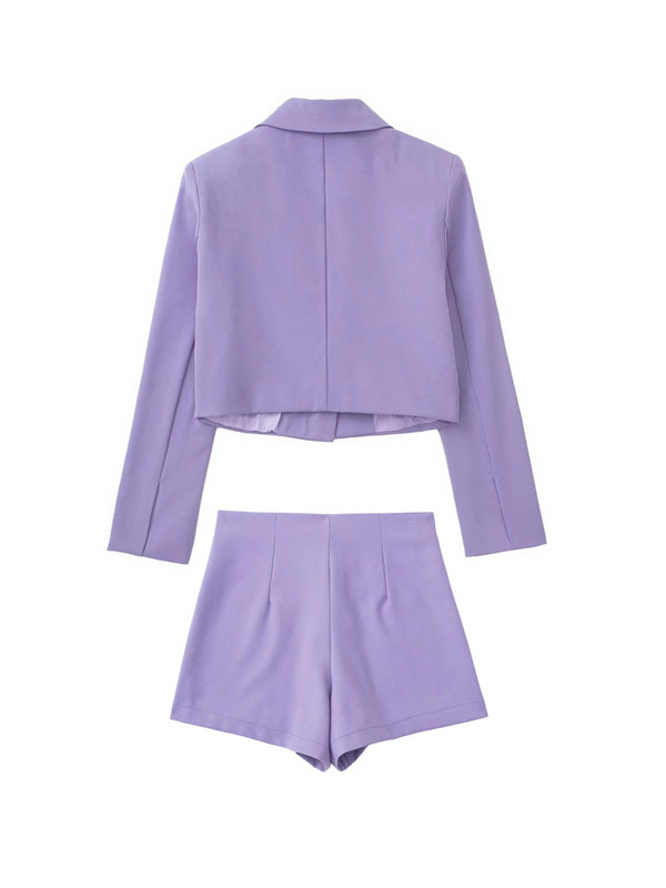 Kumsvag 2022 nyári női rövidnadrág öltöny 2 részes készlet Alkalmi tömör blézer Kabátok és rövidnadrágok Női Elegáns Utcai öltöny Ruházat