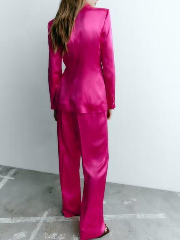 Kumsvag 2022 nyári női nadrágkosztümök 2 részes készletek Alkalmi tömör blézerek kabátok és nadrágok Női elegáns utcai öltönyök ruházat