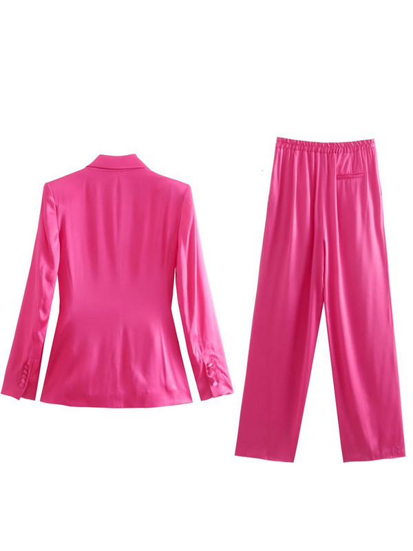 Kumsvag 2022 nyári női nadrágkosztümök 2 részes készletek Alkalmi tömör blézerek kabátok és nadrágok Női elegáns utcai öltönyök ruházat